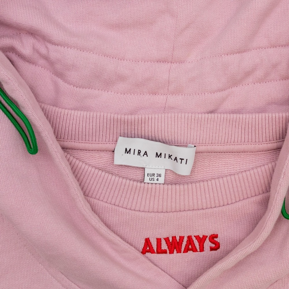 Mira Mikati Pink Cropped Hoodie with‎ Multicolor Embroidery – Size US 4 / EU 36 - Picture 3 of 7